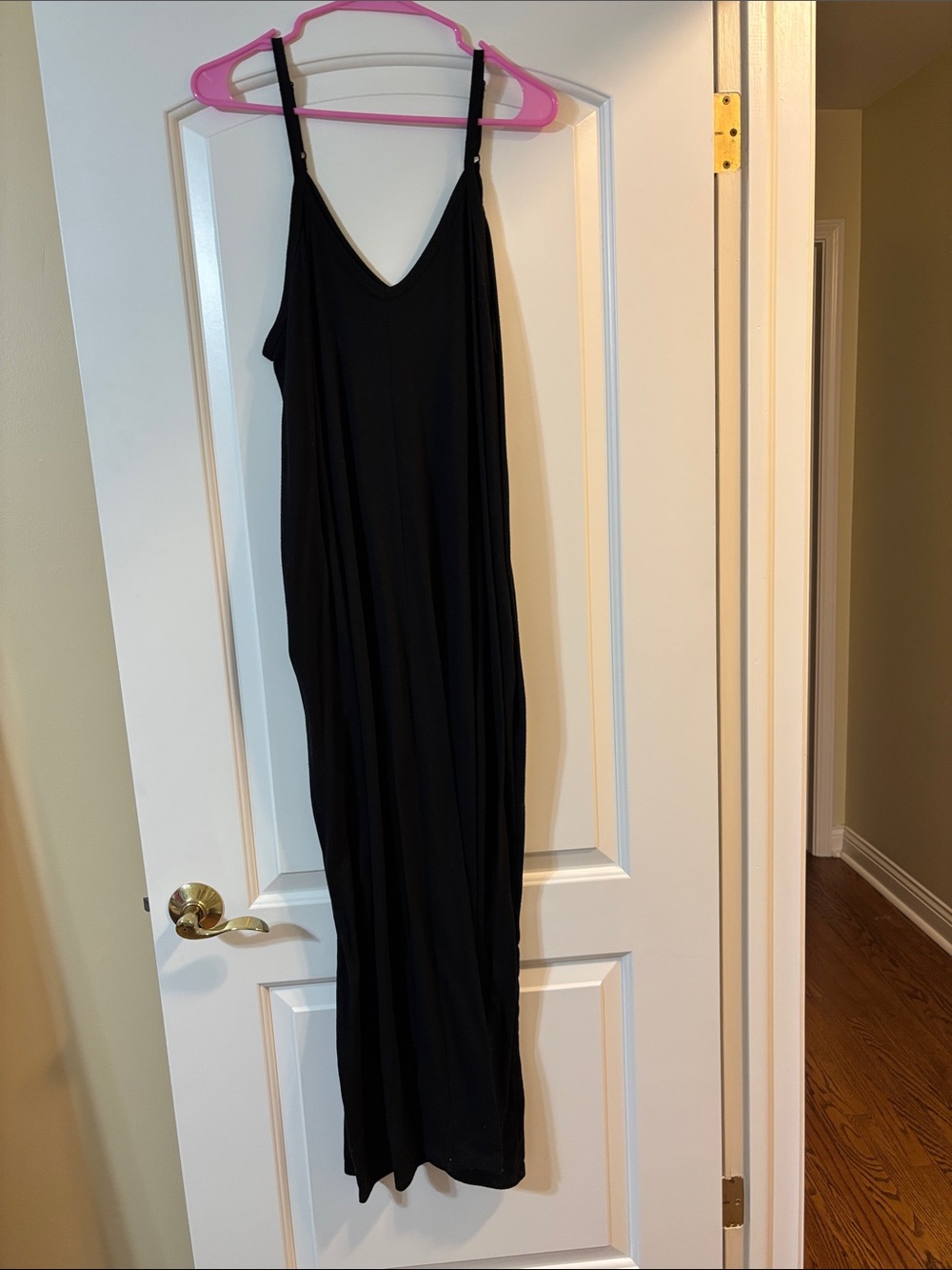 Black V-Neck Slip Maxi Dress